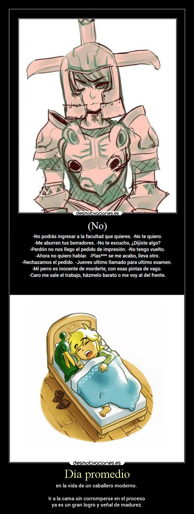 carteles anime madurar trabajo dificil morir proceso caballero persona midia desmotivaciones