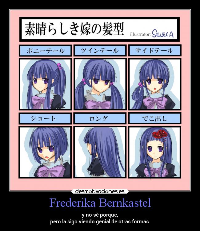 carteles anime umineko frederika bernkastel peinados estilos desmotivaciones