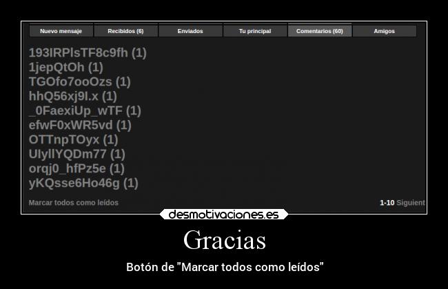 Gracias - Botón de Marcar todos como leídos