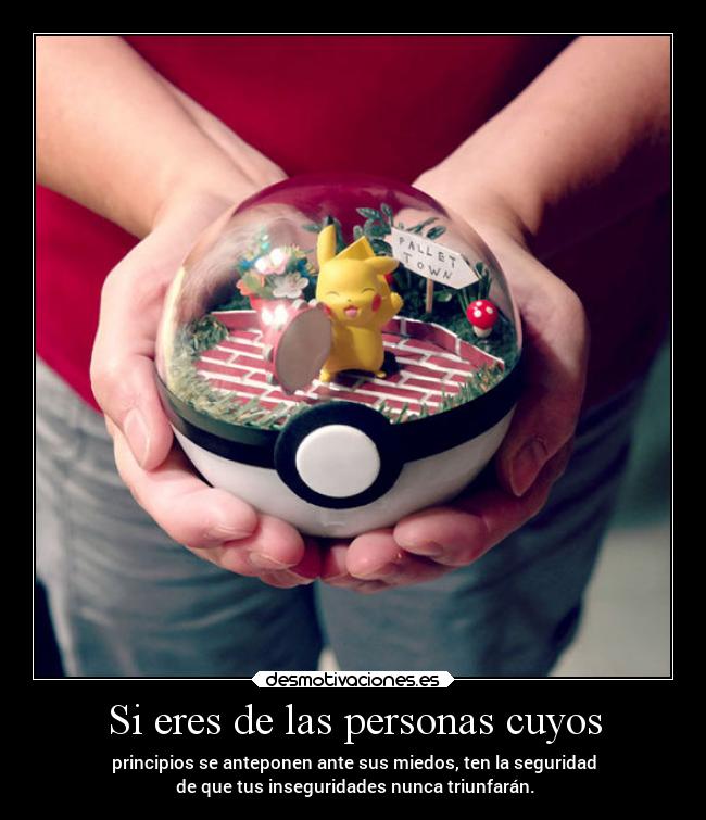 Si eres de las personas cuyos - principios se anteponen ante sus miedos, ten la seguridad
de que tus inseguridades nunca triunfarán.