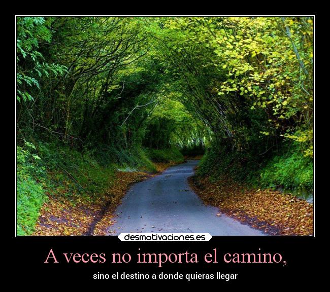 A veces no importa el camino, - 