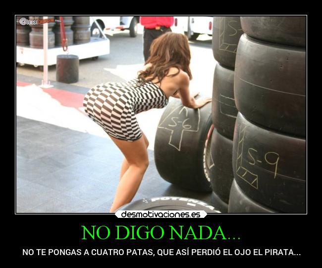 NO DIGO NADA... - NO TE PONGAS A CUATRO PATAS, QUE ASÍ PERDIÓ EL OJO EL PIRATA...