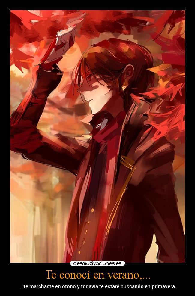 Te conocí en verano,... - ...te marchaste en otoño y todavía te estaré buscando en primavera.
