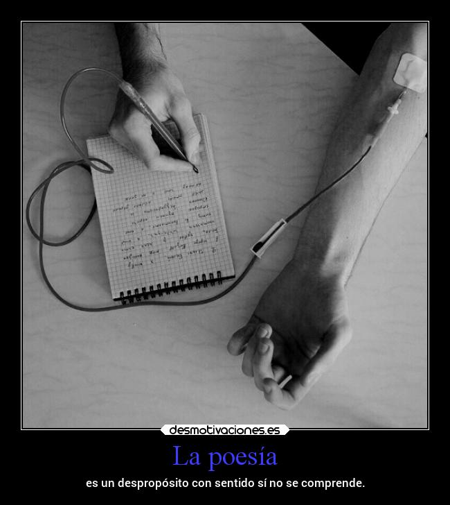 La poesía - es un despropósito con sentido sí no se comprende.