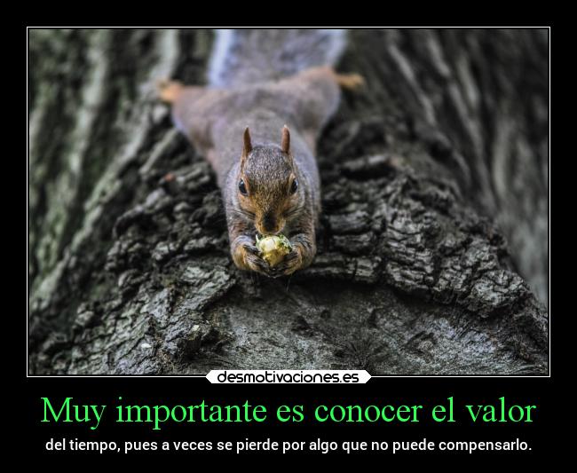 Muy importante es conocer el valor -