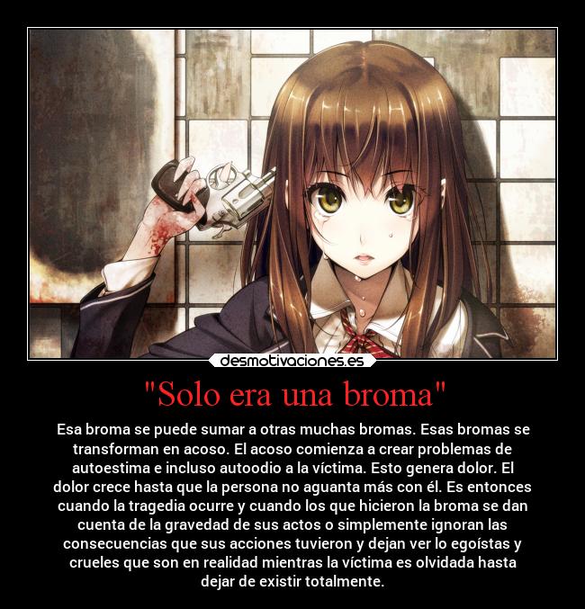 carteles anime muerte suicidio bullying desmotivaciones