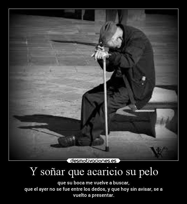 Y soñar que acaricio su pelo -