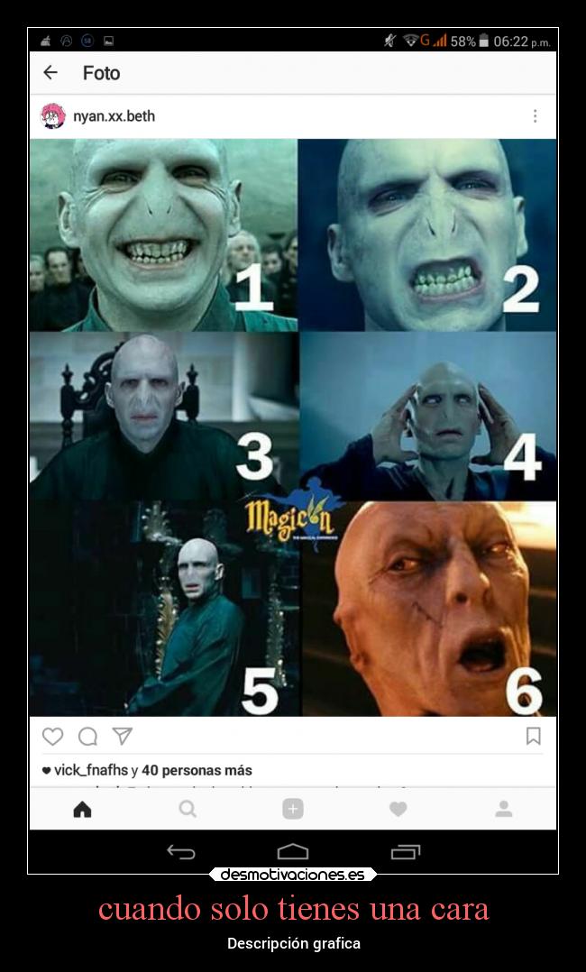 cuando solo tienes una cara -