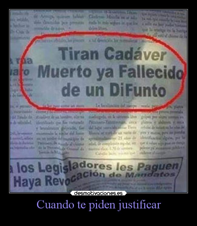 Cuando te piden justificar -
