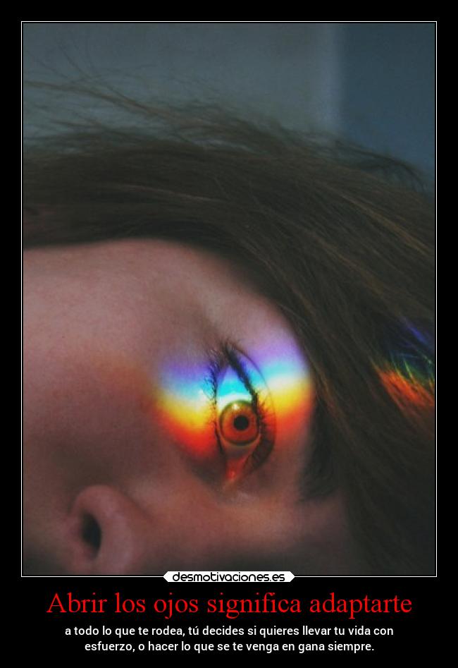 Abrir los ojos significa adaptarte - 