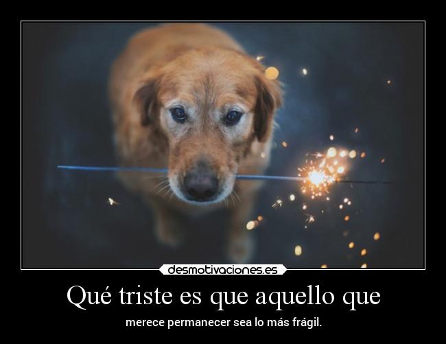 Qué triste es que aquello que - 