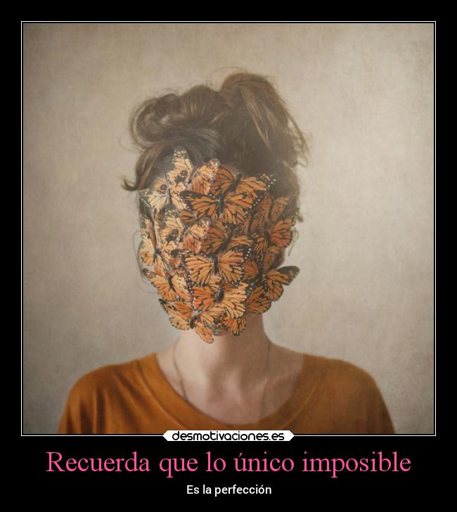 Recuerda que lo único imposible - Es la perfección