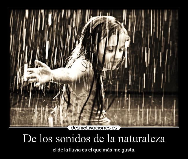 De los sonidos de la naturaleza - el de la lluvia es el que más me gusta.