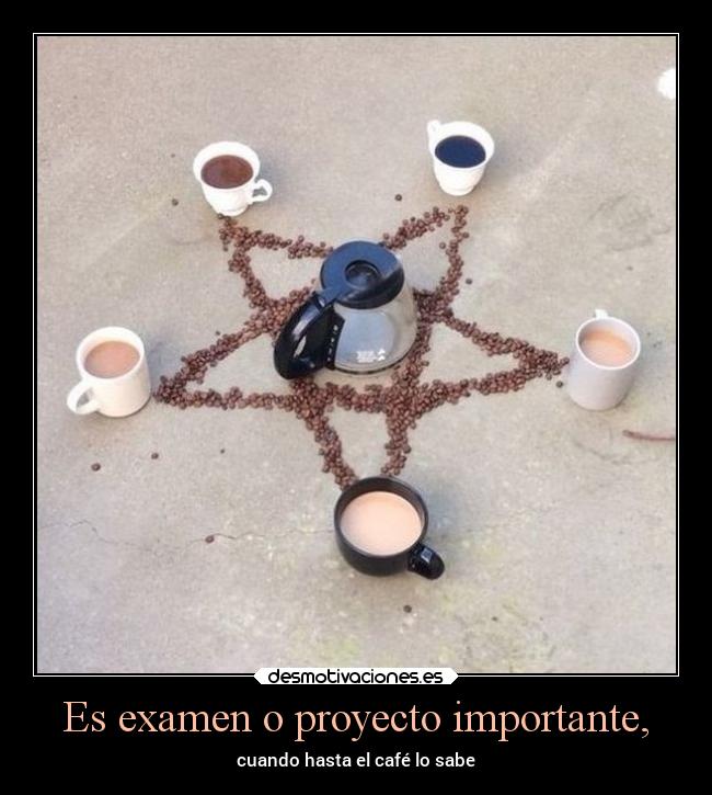 Es examen o proyecto importante, - cuando hasta el café lo sabe