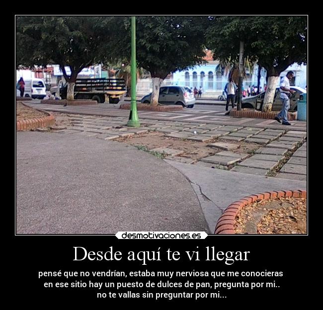 Desde aquí te vi llegar -