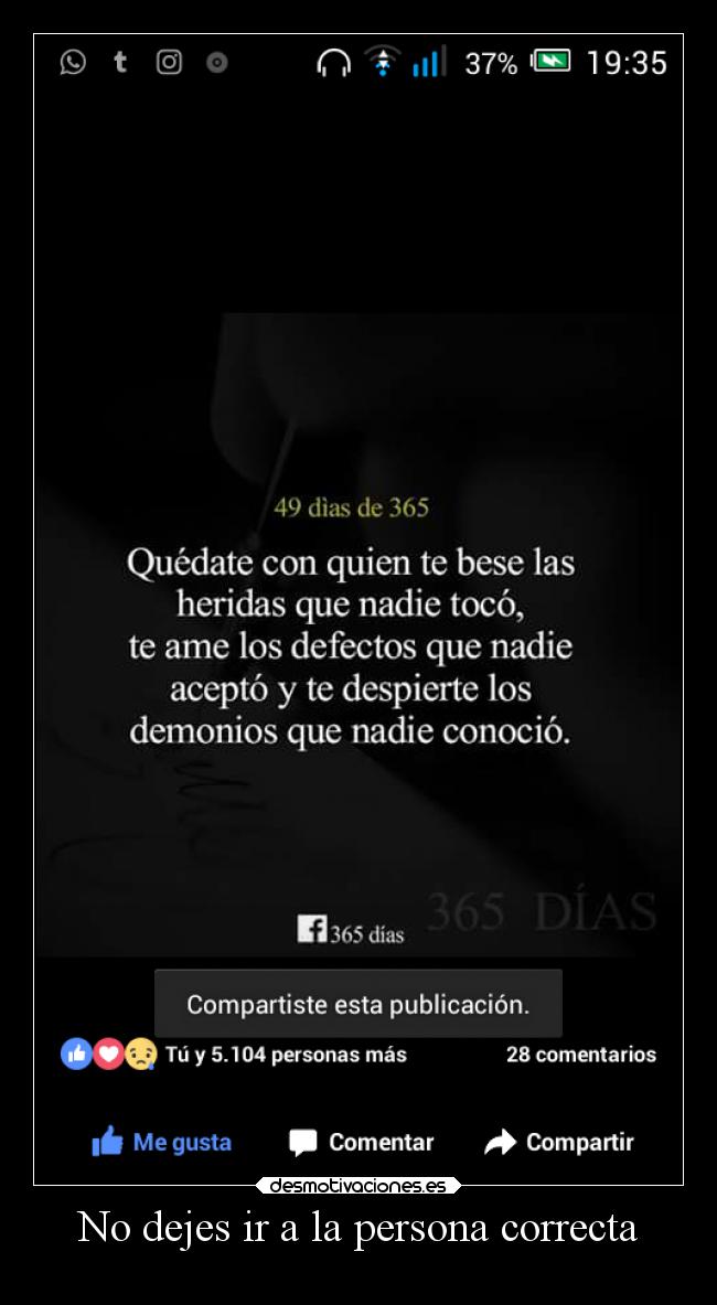 No dejes ir a la persona correcta -