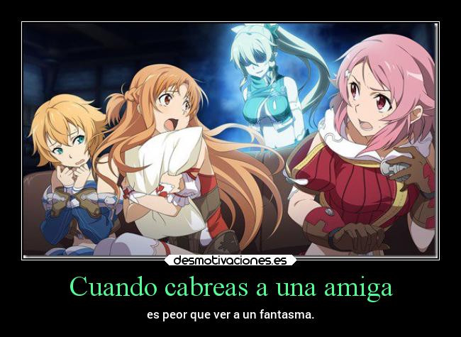 carteles anime amigos amistad sao swordartonline asuna lyfa lisbeth danieldats desmotivaciones