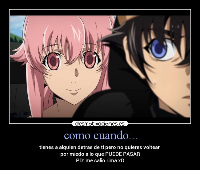 carteles anime amor yuno gasai yukiteru amano escolar gore mirai nikki desmotivaciones