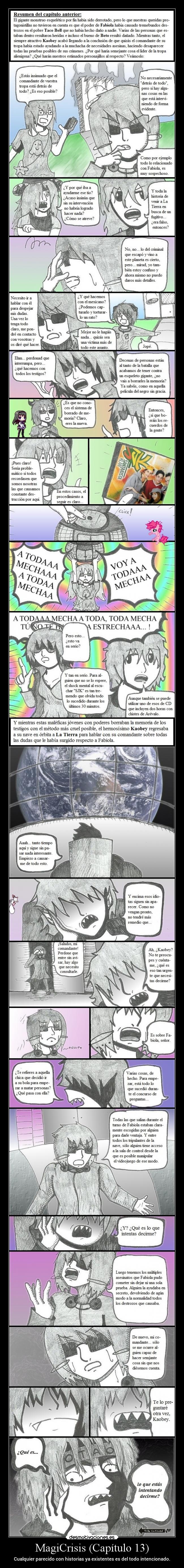 carteles anime extraterrestrial magical nonsense 568 magicrisis capitulo13 desmotivaciones