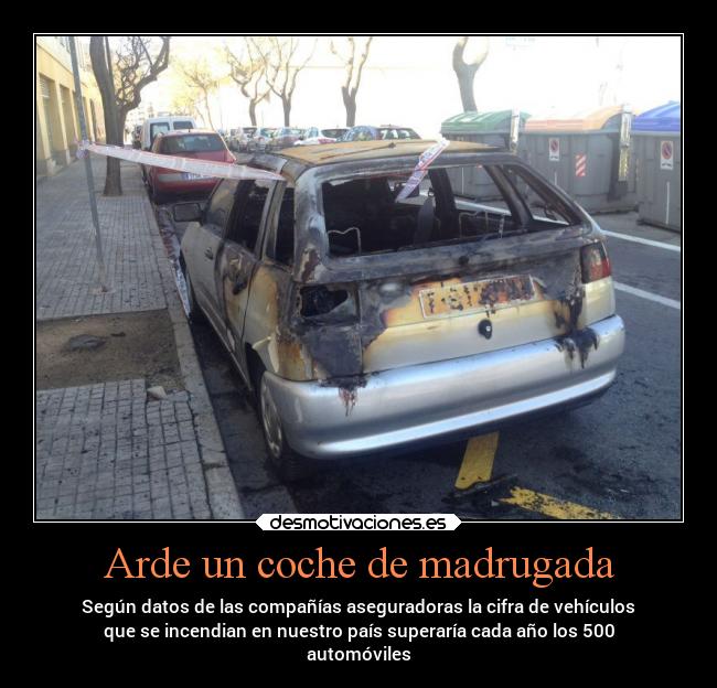 Arde un coche de madrugada - Según datos de las compañías aseguradoras la cifra de vehículos
que se incendian en nuestro país superaría cada año los 500
automóviles