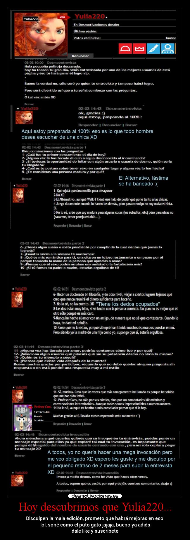 Hoy descubrimos que Yulia220... - 