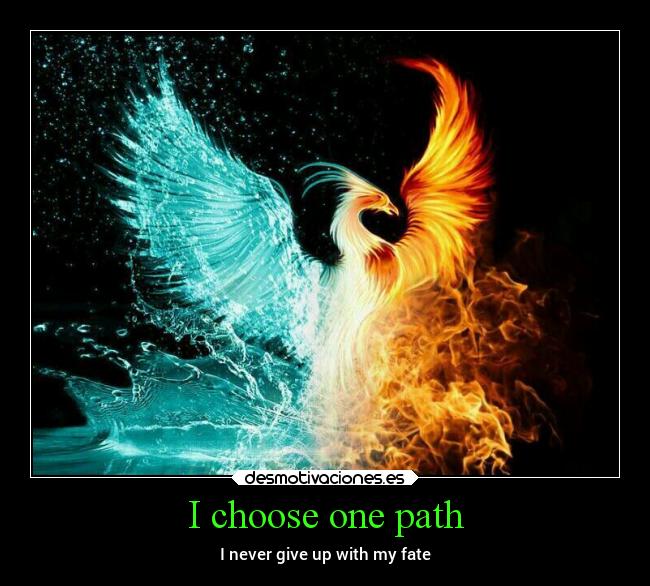 I choose one path - I never give up with my fate