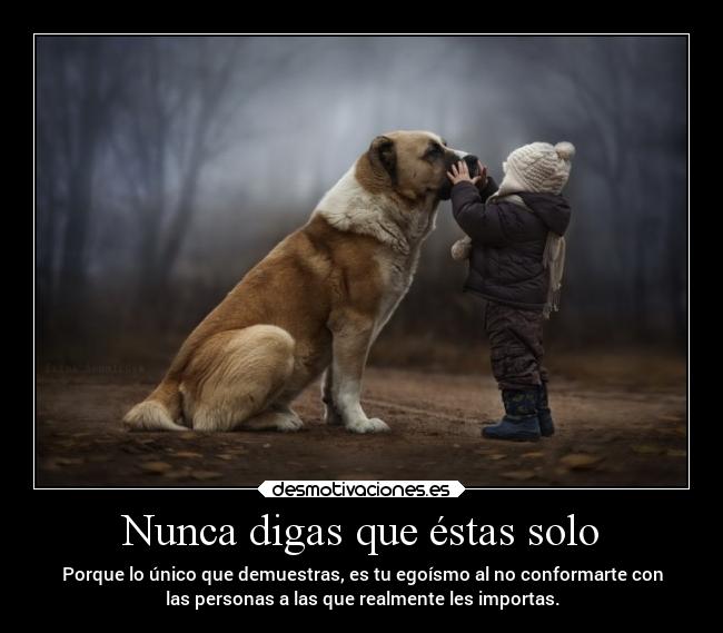 Nunca digas que éstas solo -