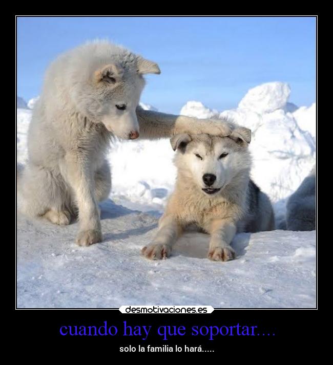 cuando hay que soportar.... - solo la familia lo hará.....
