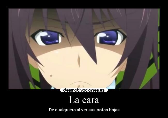 La cara - De cualquiera al ver sus notas bajas