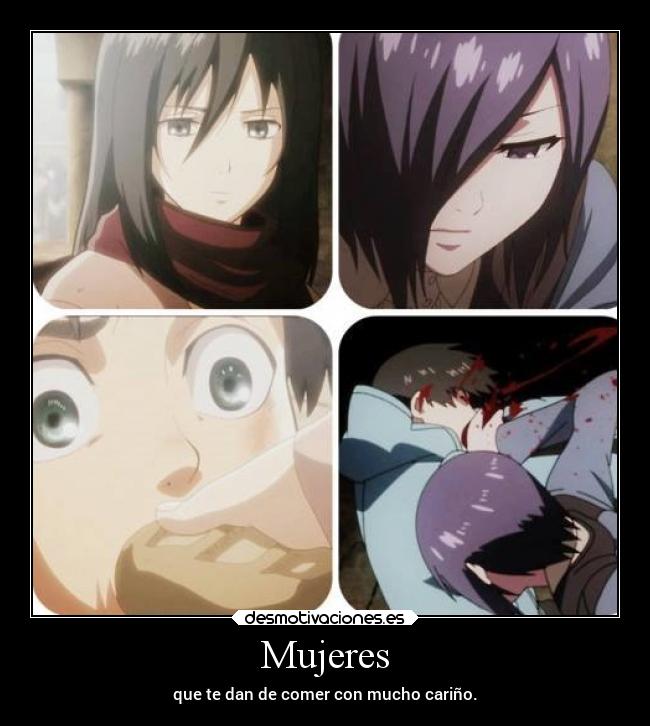 Mujeres - que te dan de comer con mucho cariño.