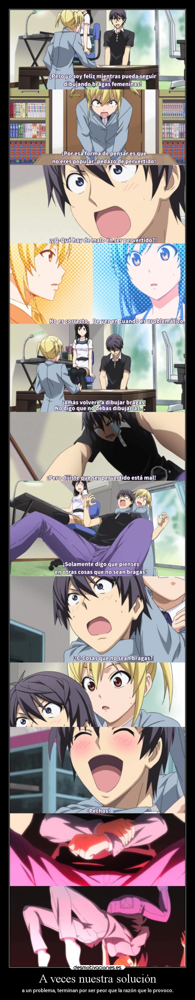 carteles anime solucion problema erosekai razon peor causa origen raptorhunters desmotivaciones
