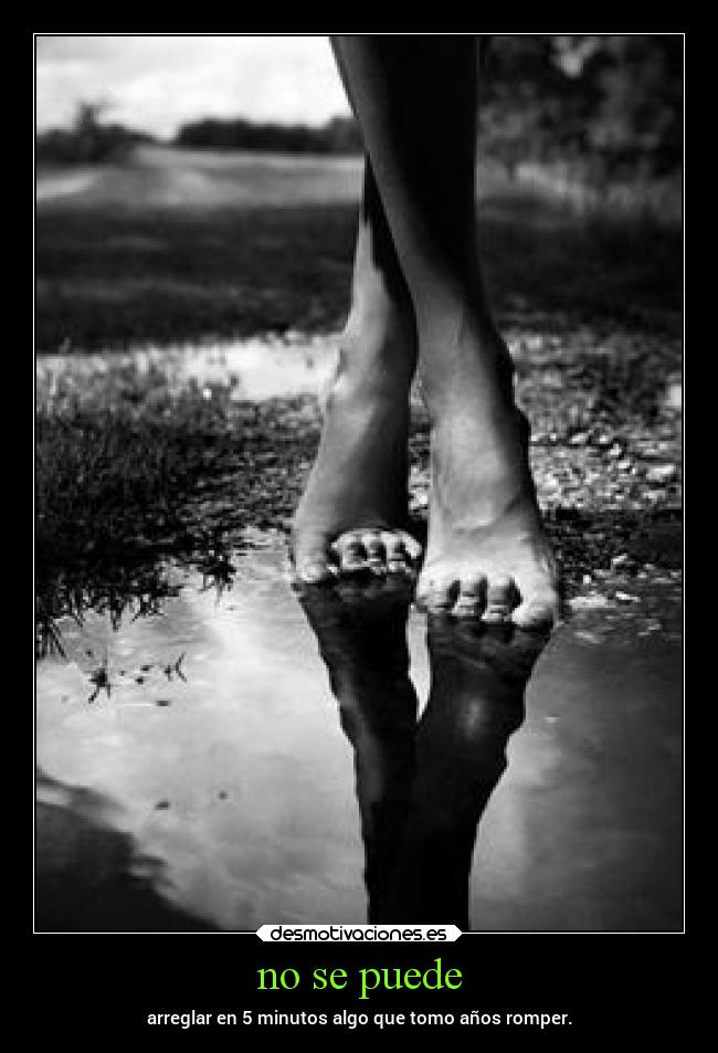 no se puede - arreglar en 5 minutos algo que tomo años romper.
