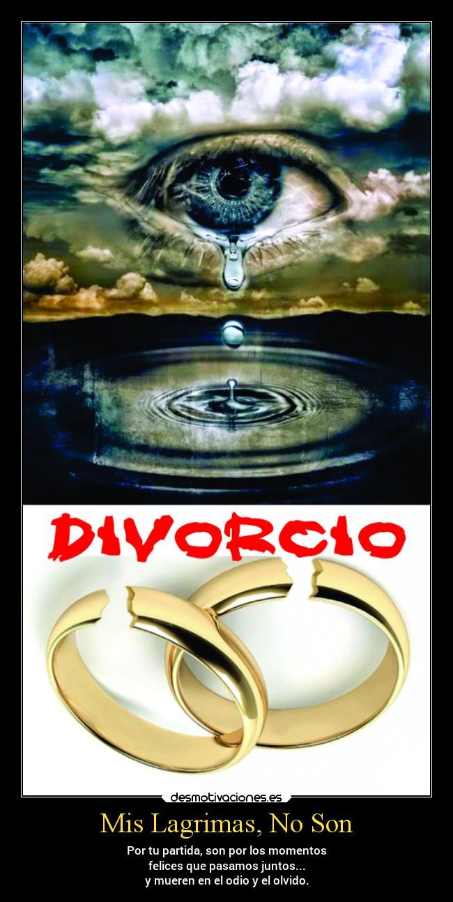 Mis Lagrimas, No Son - Por tu partida, son por los momentos
felices que pasamos juntos...
y mueren en el odio y el olvido.