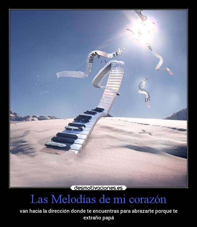 Las Melodías de mi corazón - van hacia la dirección donde te encuentras para abrazarte porque te
extraño papá