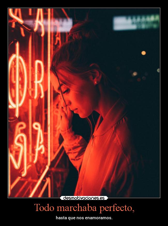 Todo marchaba perfecto, - hasta que nos enamoramos.