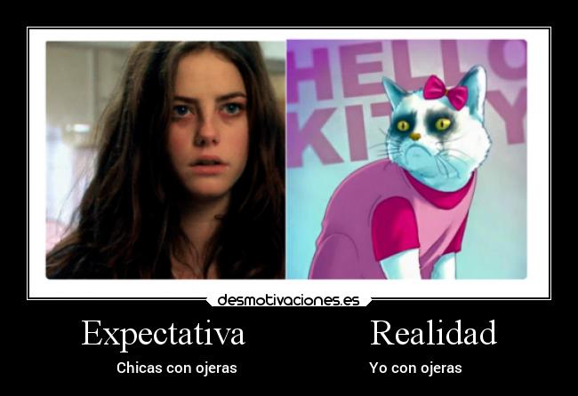 Expectativa              Realidad - Chicas con ojeras                                     Yo con ojeras