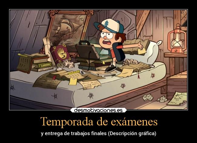 Temporada de exámenes - y entrega de trabajos finales (Descripción gráfica)