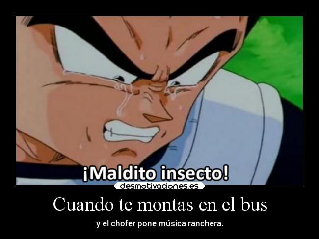 Cuando te montas en el bus - y el chofer pone música ranchera.