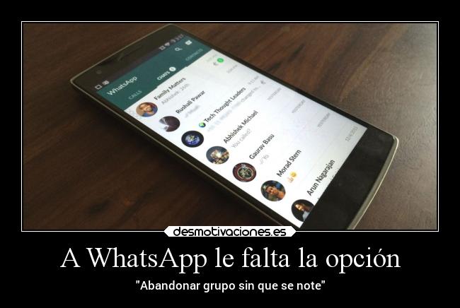 A WhatsApp le falta la opción - Abandonar grupo sin que se note