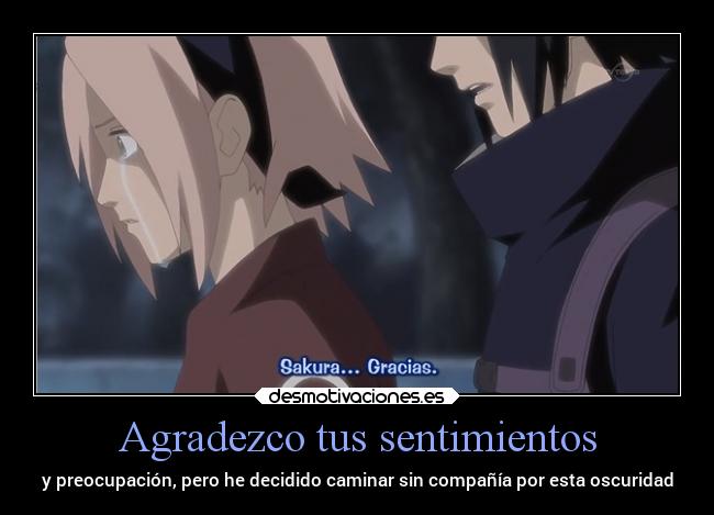 Agradezco tus sentimientos - y preocupación, pero he decidido caminar sin compañía por esta oscuridad