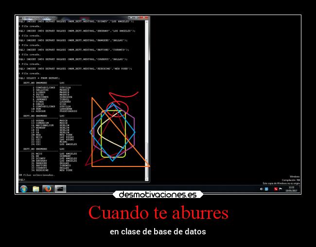 Cuando te aburres - en clase de base de datos