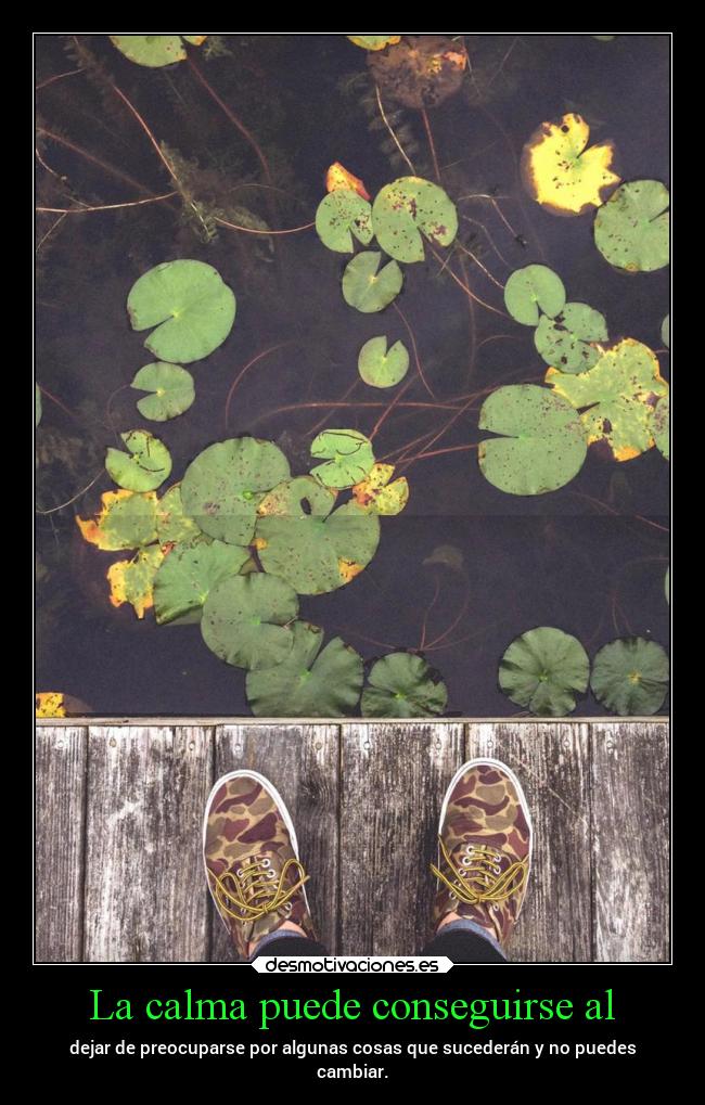 La calma puede conseguirse al -