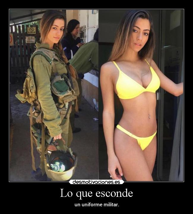 Lo que esconde - un uniforme militar.