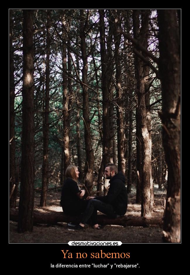 Ya no sabemos - la diferencia entre luchar y rebajarse.