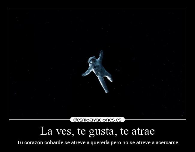 La ves, te gusta, te atrae - Tu corazón cobarde se atreve a quererla pero no se atreve a acercarse