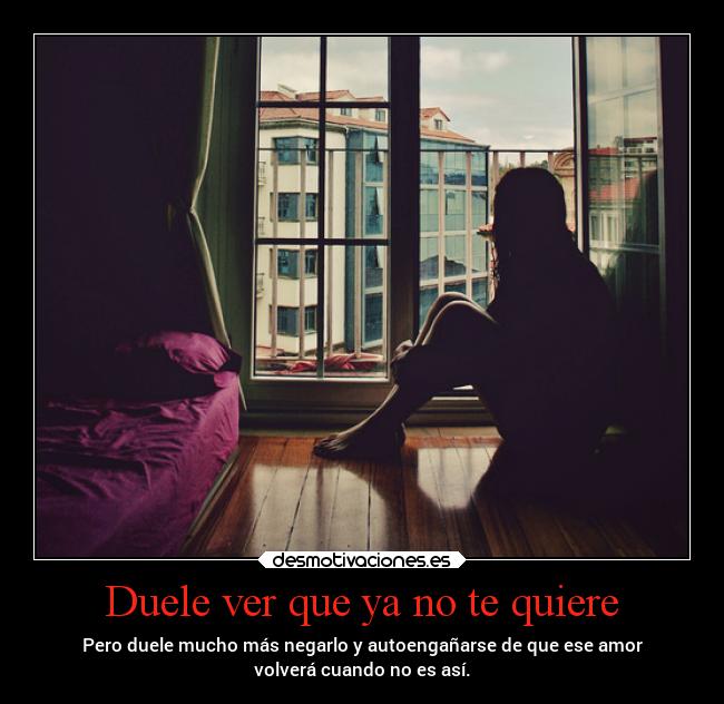 carteles amor dolor soledad ver querer negar negarlo autoengano volver engano frase desmotivaciones