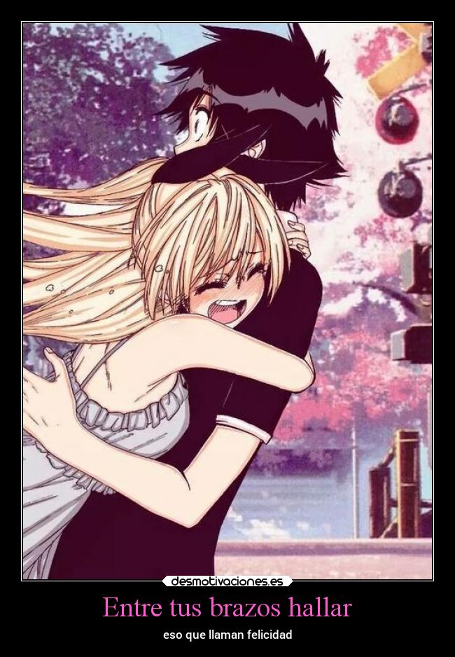 carteles anime amor abrazos nisekoi unicorniosrosasyazules 23dejunio 24dejunio desmotivaciones