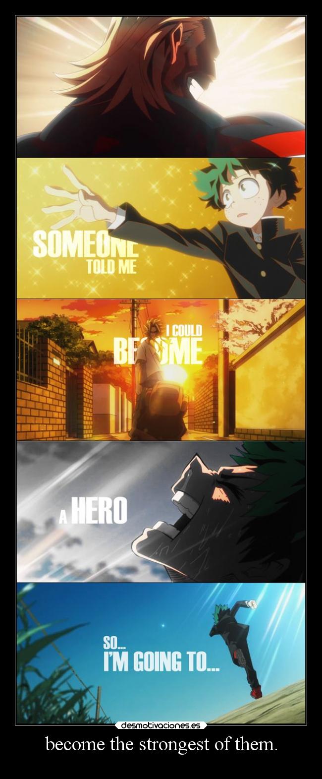 carteles anime bokunohero deku midoriya izuku allmight desmotivaciones