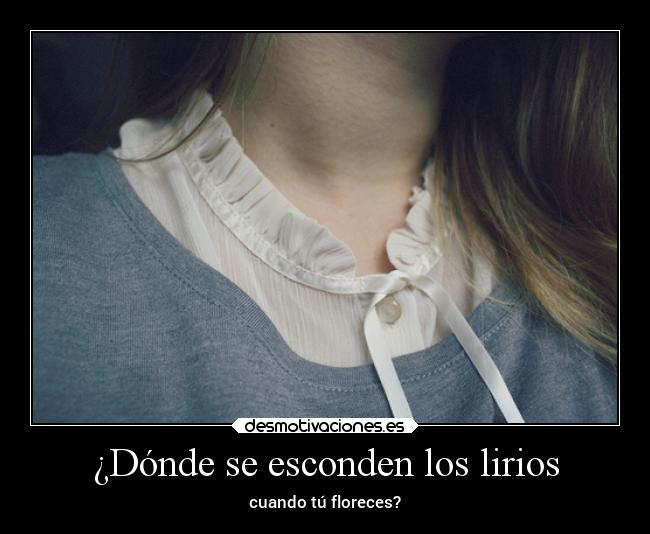 ¿Dónde se esconden los lirios - cuando tú floreces?