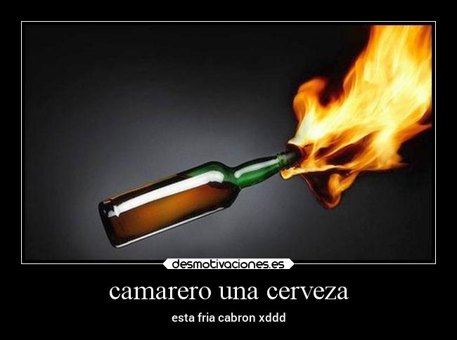 camarero una cerveza -